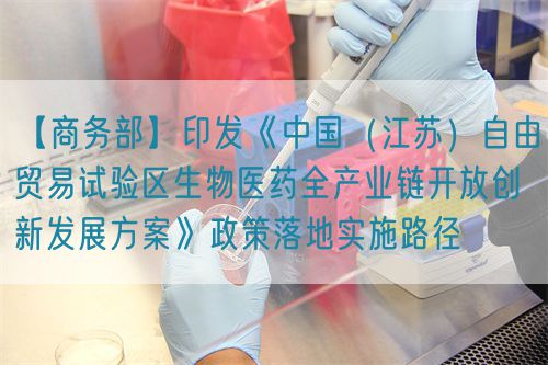 【商务部】印发《中国(江苏)自由贸易试验区生物医药全产业链开放创新发展方案》政策落地实施路径(图1) 【商务部】印发《中国(江苏)自由贸易试验区生物医药全产业链开放创新发展方案》政策落地实施路径(图1)